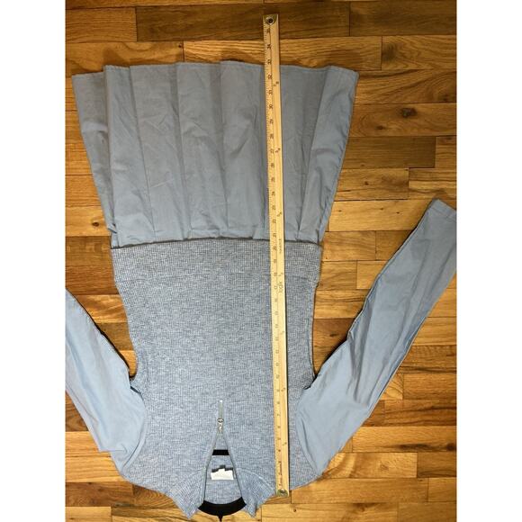 Anthropologie Sundays Hunter Mini Dress Blue Faux Sweater Pleated Preppy Size XS - Picture 8 of 9
